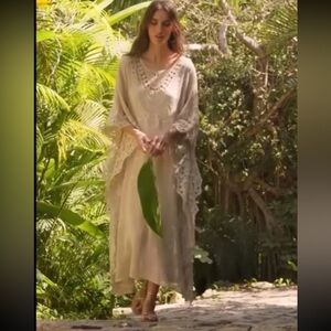 Soft Surroundings Martinique Breeze Caftan in Cream 
size Large/XL